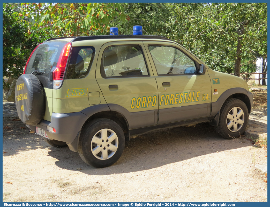 CFva D09 CA
Corpo Forestale
e di Vigilanza Ambientale
Regione Sardegna
Daihatsu Terios I serie
Parole chiave: CFVA;C.F.V.A.;Corpo;Forestale;Vigilanza;Ambientale;Sardegna;Daihatsu;Terios