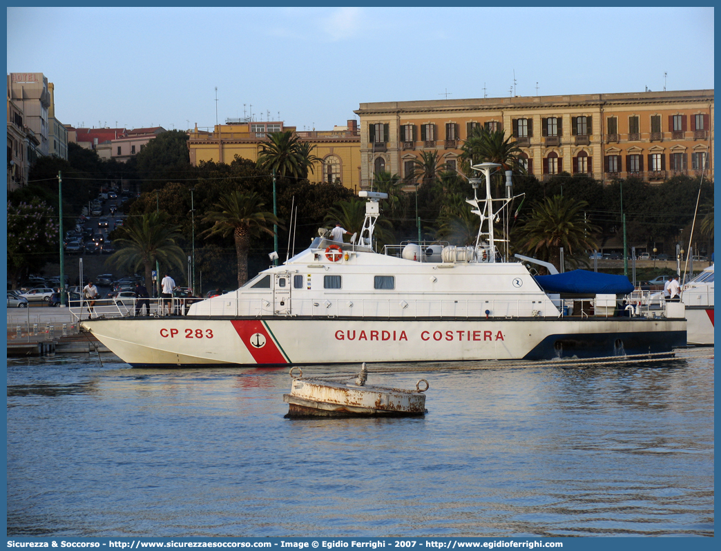 CP 283
Corpo delle Capitanerie di Porto
Guardia Costiera
Vedette Veloci Classe 265
Parole chiave: Guardia;Costiera;Capitaneria;Capitanerie;Porto;Vedetta;Vedette;Veloce;Veloci;Classe;265;CP;C.P.;G.C.;GC;CP283;CP 283