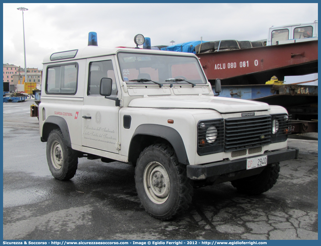 CP 2940
Corpo delle Capitanerie di Porto
Guardia Costiera
Land Rover Defender 90
Parole chiave: CP;GC;C.P.;G.C.;Guardia Costiera;Capitaneria di Porto;Capitanerie di Porto;Land Rover;Defender;90;2940