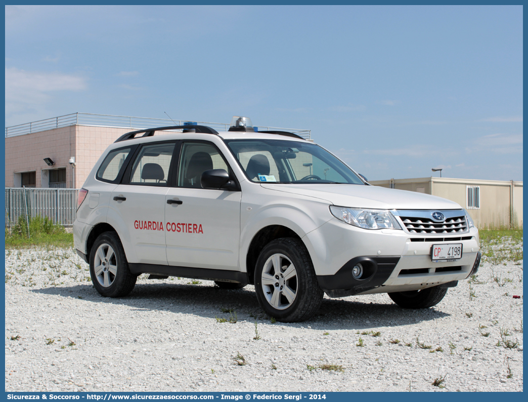 CP 4198
Corpo delle Capitanerie di Porto
Guardia Costiera
Subaru Forester V serie
Parole chiave: CP;C.P.;GC,G.C.;Guardia Costiera;Capitaneria di Porto;Capitanerie di Porto;Subaru;Forester;CP;4198