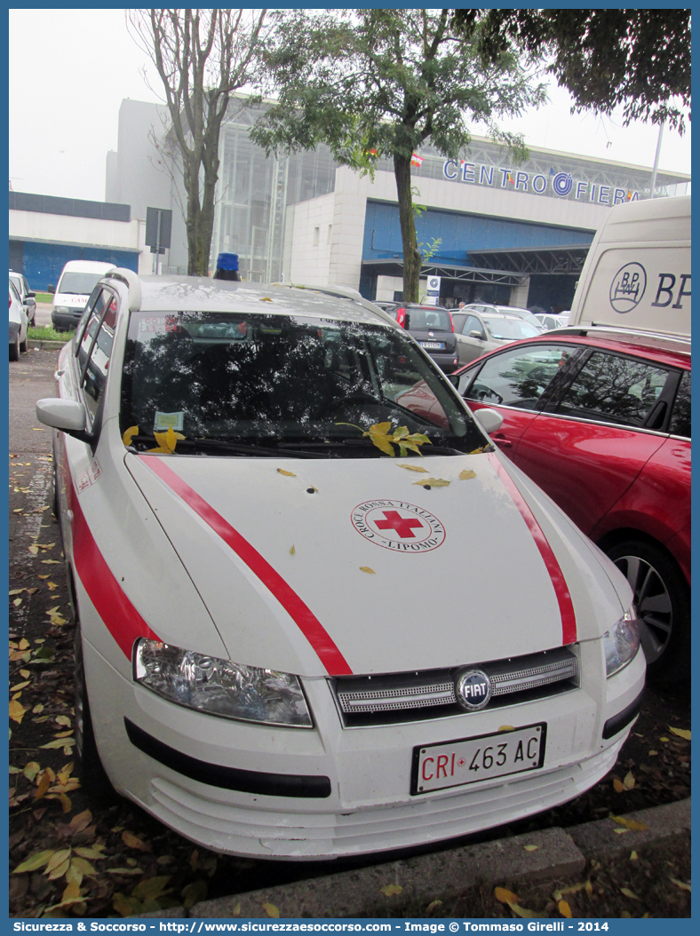 CRI 463AC
Croce Rossa Italiana
Lipomo (CO)
Fiat Stilo Multiwagon II serie
Parole chiave: CRI;C.R.I.;Croce Rossa Italiana;Castelfranco di Sotto;Fiat;Stilo;Multiwagon;463AC