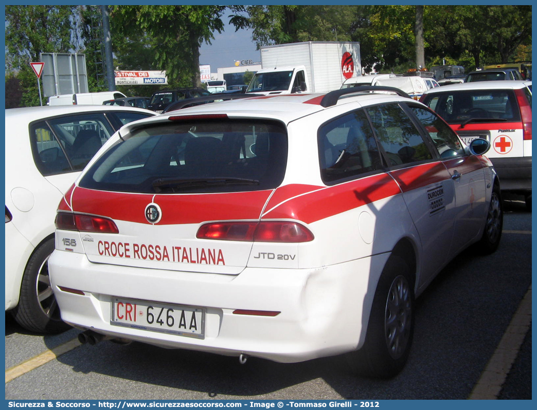 CRI 646AA
Croce Rossa Italiana
Toano
Alfa Romeo 156 Sportwagon II serie
Parole chiave: CRI;C.R.I.;Croce;Rossa;Italiana;Alfa;Romeo;156;Sportwagon;Toano;646AA