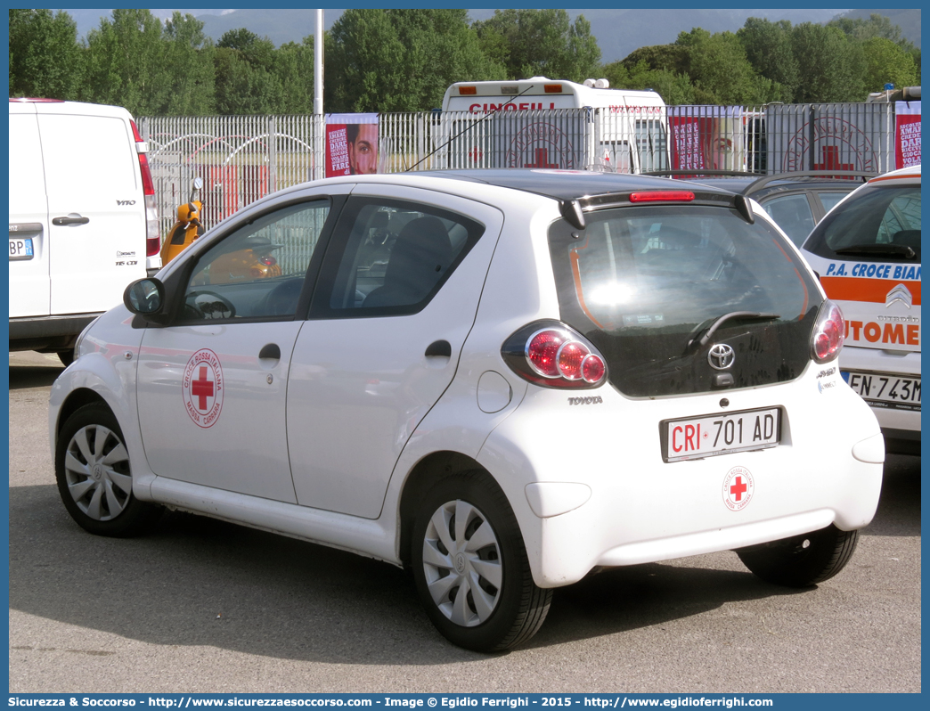 CRI 701AD
Croce Rossa Italiana
Massa Carrara
Toyota Aygo I serie
Parole chiave: CRI;C.R.I.;Croce;Rossa;Italiana;Massa;Carrara;Toyota;Aygo;701AD