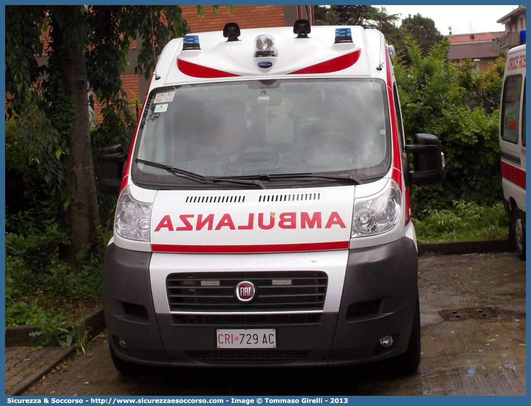 CRI 729AC
Croce Rossa Italiana
Verona
Fiat Ducato III serie
Allestitore Aricar S.p.A.
Parole chiave: Croce;Rossa;Italiana;CRI;C.R.I.;Ambulanza;Fiat;Ducato;X250;Aricar;Verona;729AC;729 AC