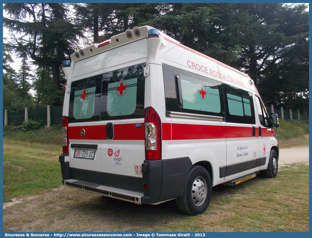 CRI 729AC
Croce Rossa Italiana
Verona
Fiat Ducato III serie
Allestitore Aricar S.p.A.
Parole chiave: Croce;Rossa;Italiana;CRI;C.R.I.;Ambulanza;Fiat;Ducato;X250;Aricar;Verona;729AC;729 AC