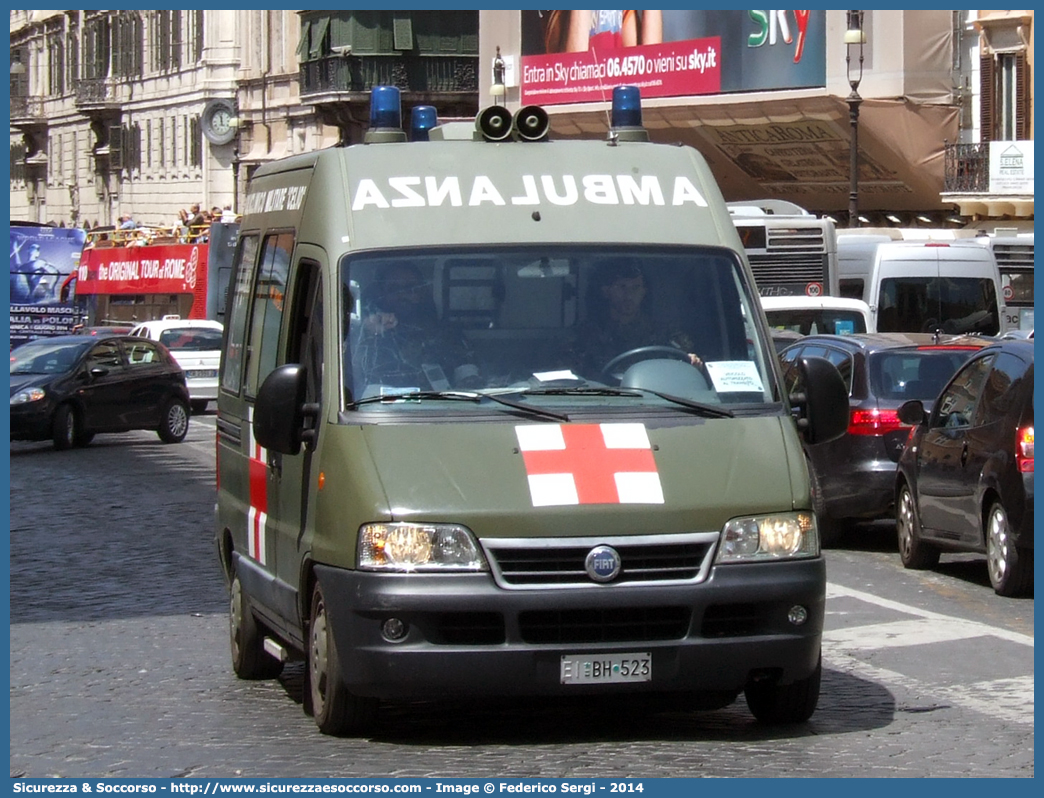 EI BH523
Esercito Italiano
Sanità Militare
Policlinico Militare "Celio"
Fiat Ducato II serie restyling
Allestitore Bollanti S.r.l.
Parole chiave: EI;E.I.;Esercito;Italiano;Sanità Militare;Fiat;Ducato;Bollanti