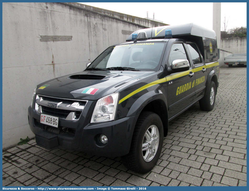 GdiF 468BG
Guardia di Finanza
S.A.G.F.
Isuzu D-Max I serie II restyling
Allestitore Maritan S.r.l.
Parole chiave: GdiF;G.D.F.;GDF;Guardia di Finanza;S.A.G.F.;SAGF;Soccorso Alpino;Isuzu;D-Max;D - Max;Alberto Maritan