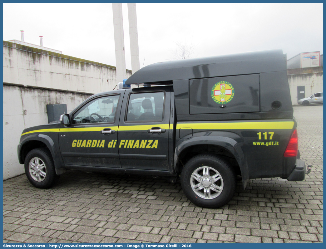 GdiF 470BG
Guardia di Finanza
S.A.G.F.
Isuzu D-Max I serie II restyling
Allestitore Maritan S.r.l.
Parole chiave: GdiF;G.D.F.;GDF;Guardia di Finanza;S.A.G.F.;SAGF;Soccorso Alpino;Isuzu;D-Max;D - Max;Alberto Maritan