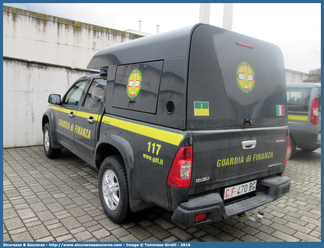 GdiF 470BG
Guardia di Finanza
S.A.G.F.
Isuzu D-Max I serie II restyling
Allestitore Maritan S.r.l.
Parole chiave: GdiF;G.D.F.;GDF;Guardia di Finanza;S.A.G.F.;SAGF;Soccorso Alpino;Isuzu;D-Max;D - Max;Alberto Maritan