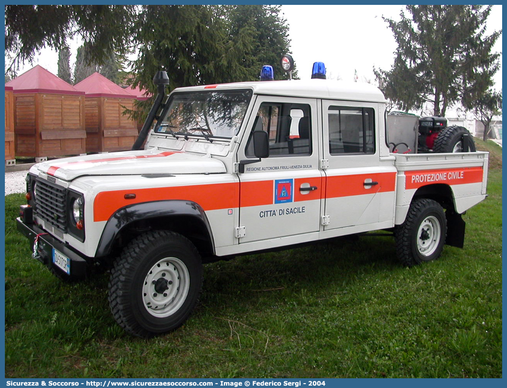 -
Regione Friuli Venezia Giulia
Comune di Sacile
Land Rover Defender 130
Parole chiave: PC;P.C.;Protezione;Civile;Friuli;Venezia Giulia;Sacile;Land Rover;Defender;130