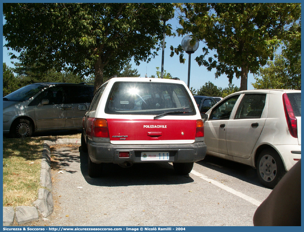 Polizia 111
Repubblica di San Marino
Polizia Civile
Subaru Forester I serie
(variante)
Parole chiave: Repubblica;San Marino;RSM;R.S.M.;Polizia Civile;Subaru;Forester