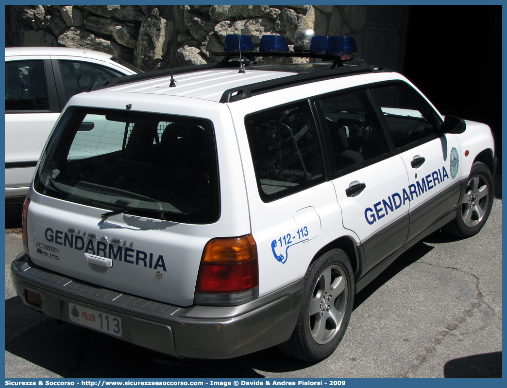 Polizia 113
Repubblica di San Marino
Gendarmeria
Subaru Forester AWD I serie 
Parole chiave: Repubblica;San Marino;RSM;R.S.M.;Gendarmeria;Subaru;Forester;AWD