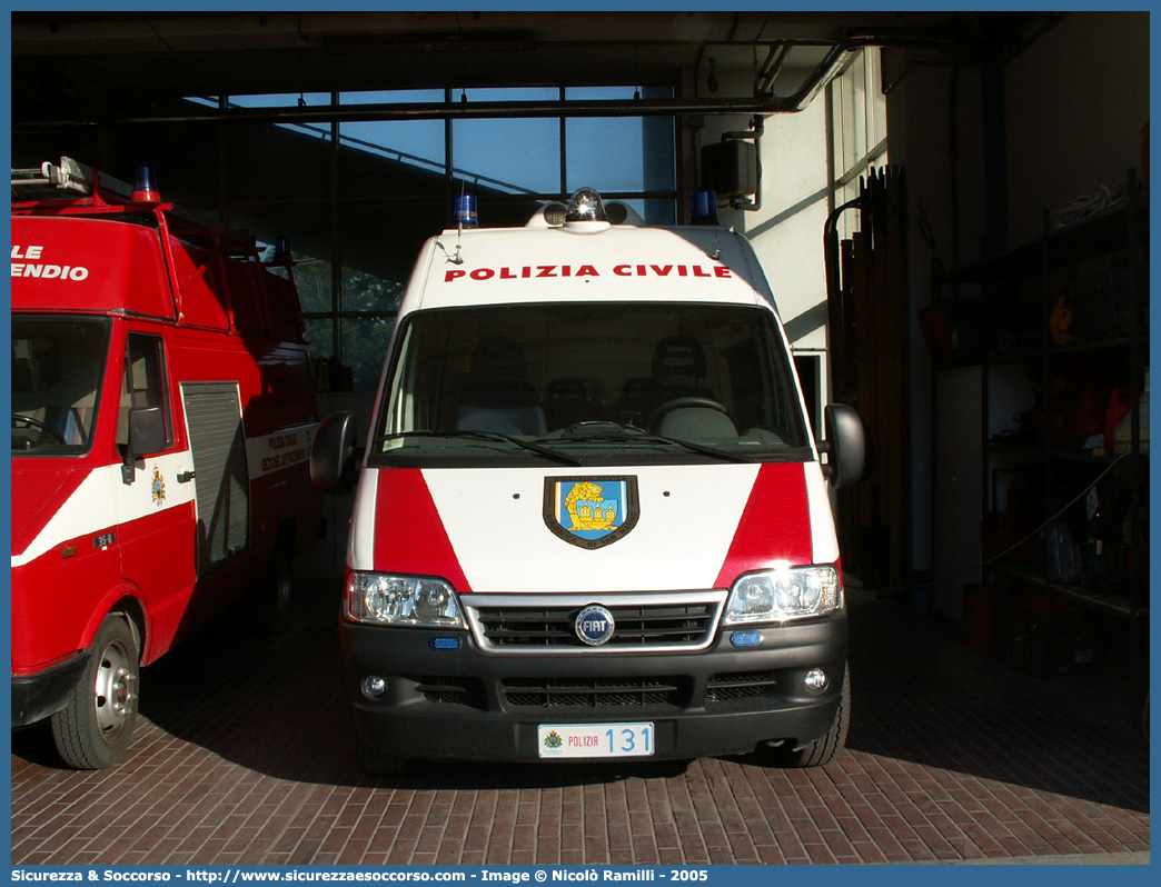 Polizia 131
Repubblica di San Marino
Polizia Civile
Fiat Ducato II serie restyling
Parole chiave: Repubblica;San Marino;RSM;R.S.M.;Polizia Civile;Fiat;Ducato