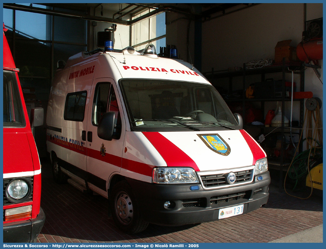 Polizia 131
Repubblica di San Marino
Polizia Civile
Fiat Ducato II serie restyling
Parole chiave: Repubblica;San Marino;RSM;R.S.M.;Polizia Civile;Fiat;Ducato