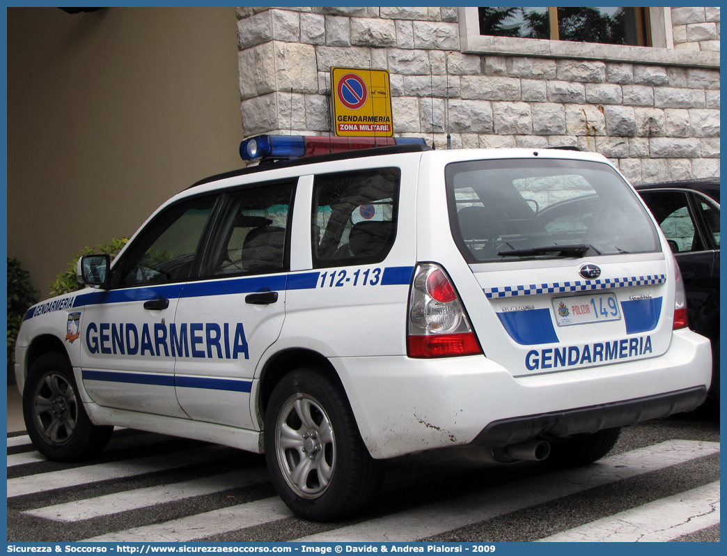 Polizia 149
Repubblica di San Marino
Gendarmeria
Subaru Forester IV serie 
Parole chiave: Repubblica;San Marino;RSM;R.S.M.;Gendarmeria;Subaru;Forester