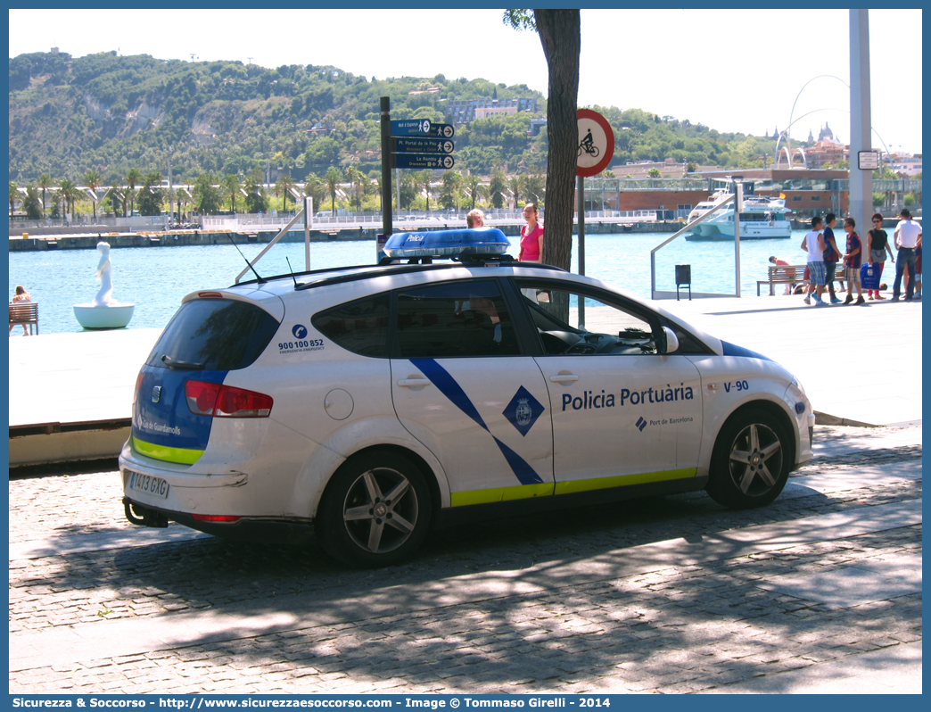 V-90
Reino de España
Policia Portuària Port de Barcelona
Cos de Guardamolls
Seat Altea
Parole chiave: Regno di Spagna;Spagna;Espana;España;Reino de España;Policia;Portuària;Port de Barcelona;Cos;de Guardamolls;Seat;Altea