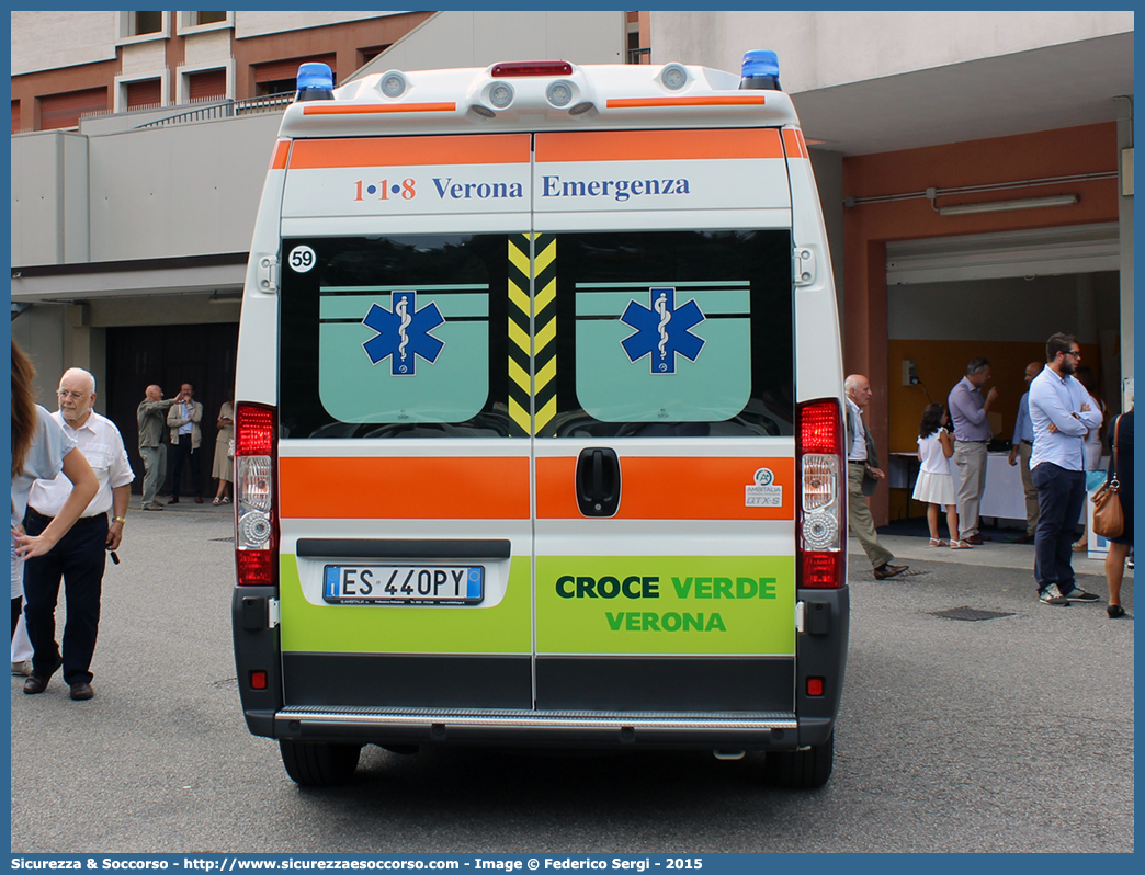 59
Croce Verde Verona
Fiat Ducato III serie
Allestitore Ambitalia S.p.A.
Parole chiave: Croce Verde;CV;C.V.;Verona;Pubblica;Assistenza;Ambulanza;Fiat;Ducato X250;Ambitalia