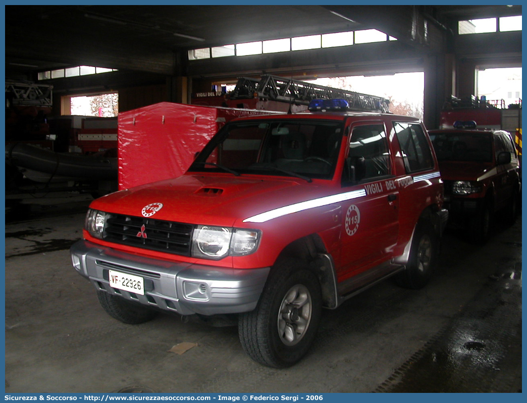 VF 22926
Corpo Nazionale Vigili del Fuoco
Mitsubishi Pajero SWB II serie
Parole chiave: VVF;V.V.F.;Corpo;Nazionale;Vigili;del;Fuoco;Mitsubishi;Pajero;SWB