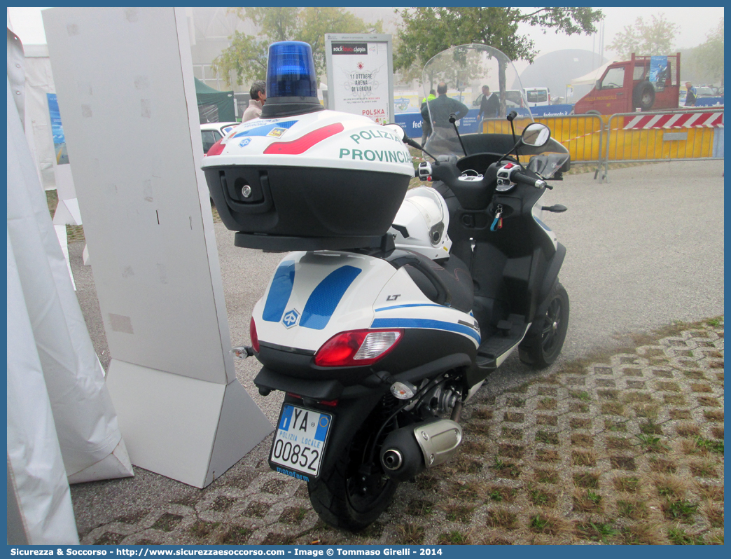 Polizia Locale YA00852
Polizia Provinciale
Provincia di Verona
Piaggio MP3
Parole chiave: Polizia;Locale;Provinciale;Verona;Piaggio;MP3;YA00852;YA 00852