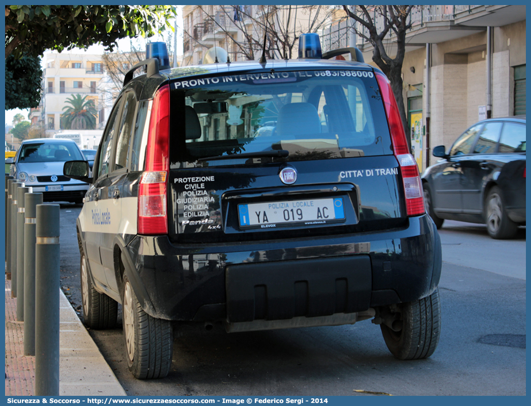 Polizia Locale YA019AC
Polizia Locale
Comune di Trani
Fiat Nuova Panda I serie restyling 4x4
Parole chiave: Polizia;Locale;Municipale;Trani;Fiat;Nuova Panda;4x4