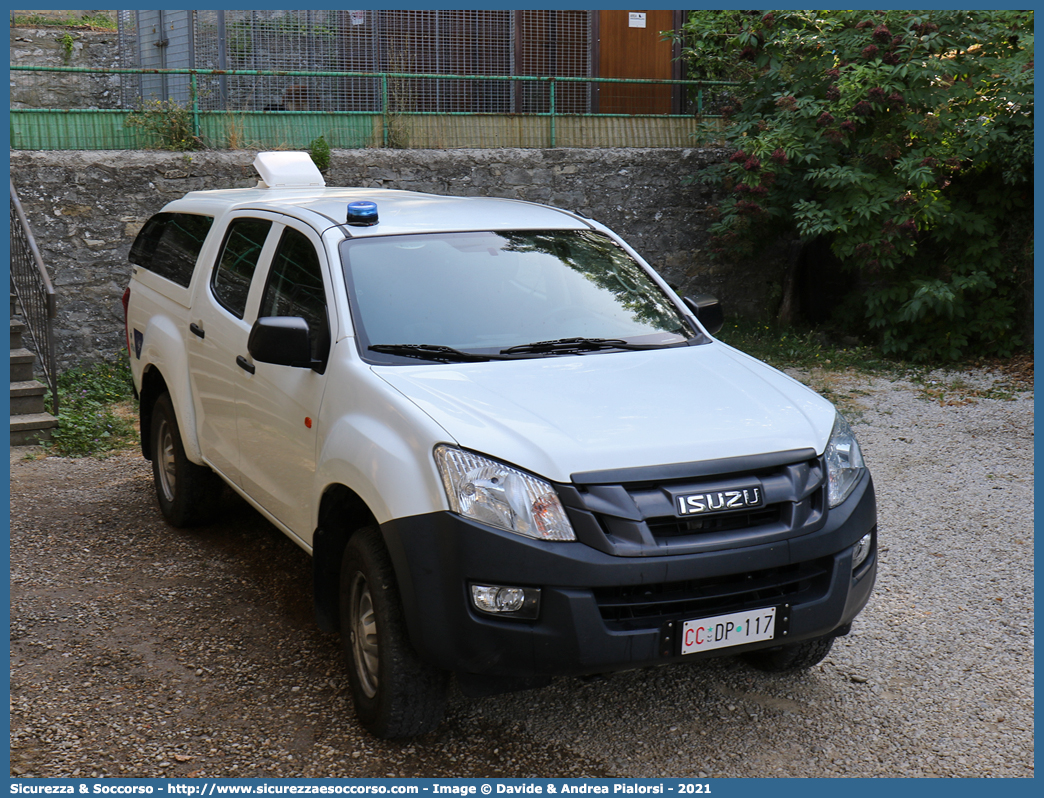 CC DP117
Arma dei Carabinieri
Comando Unità per la Tutela Forestale, 
Ambientale e Agroalimentare
Nucleo Cinofilo Antiveleno
Isuzu D-Max II serie
Parole chiave: CC;C.C.;Arma;dei;Carabinieri;Comando;Unità;per;la;Tutela;Forestale;Ambientale;Agroalimentare;Nucleo;Antiveleno;Isuzu;D-Max;Dmax;D - Max