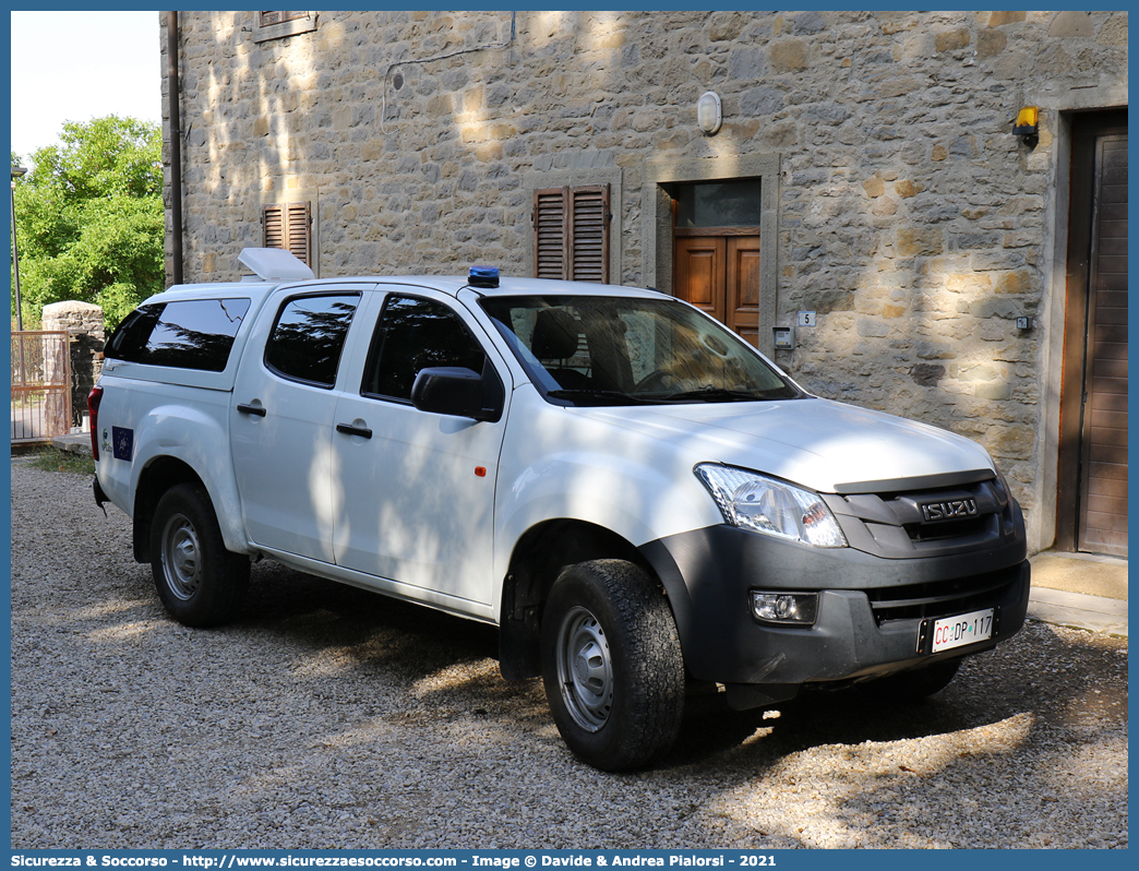 CC DP117
Arma dei Carabinieri
Comando Unità per la Tutela Forestale, 
Ambientale e Agroalimentare
Nucleo Cinofilo Antiveleno
Isuzu D-Max II serie
Parole chiave: CC;C.C.;Arma;dei;Carabinieri;Comando;Unità;per;la;Tutela;Forestale;Ambientale;Agroalimentare;Nucleo;Antiveleno;Isuzu;D-Max;Dmax;D - Max