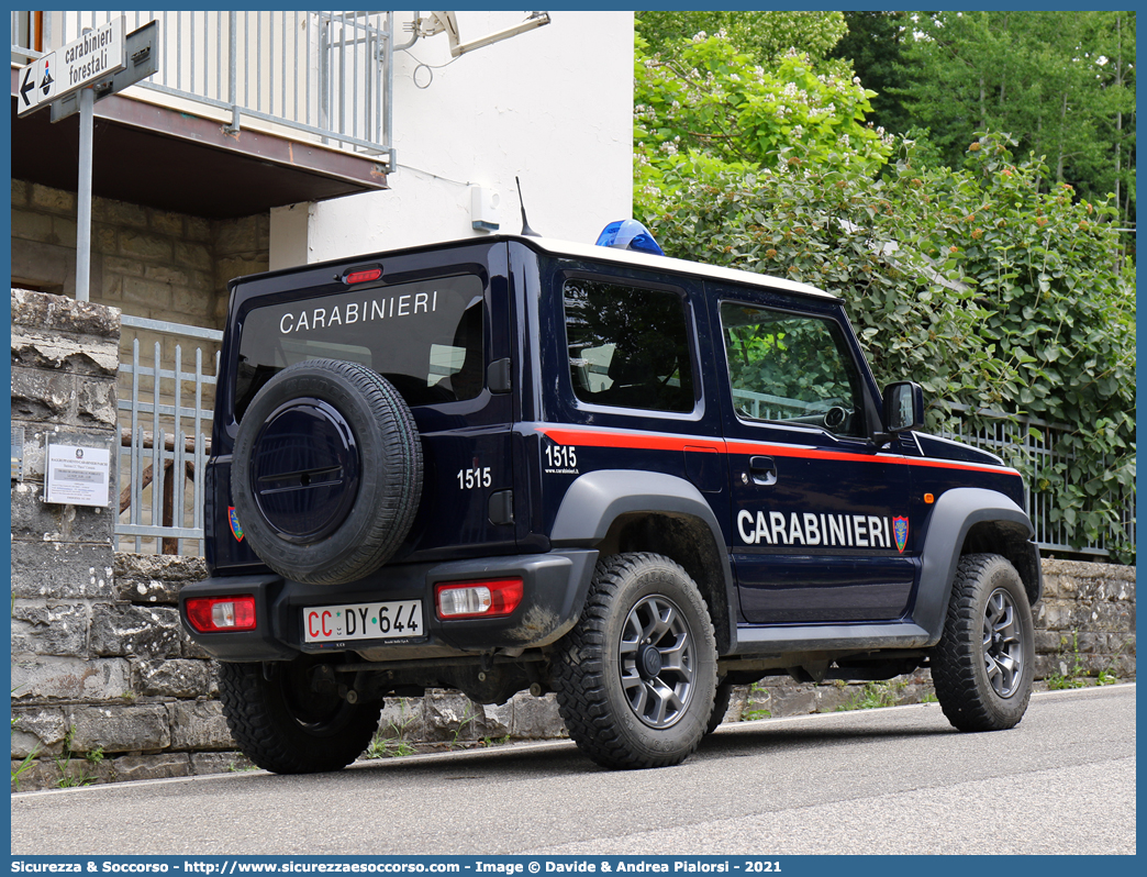 CC DY644
Arma dei Carabinieri
Comando Unità per la Tutela Forestale, 
Ambientale e Agroalimentare
Suzuki Jimny II serie
Allestitore Focaccia Group S.r.l.
Parole chiave: CC;C.C.;Arma;dei;Carabinieri;Comando;Unità;per;la;Tutela;Forestale;Ambientale;Agroalimentare;Suzuki;Jimny;Focaccia