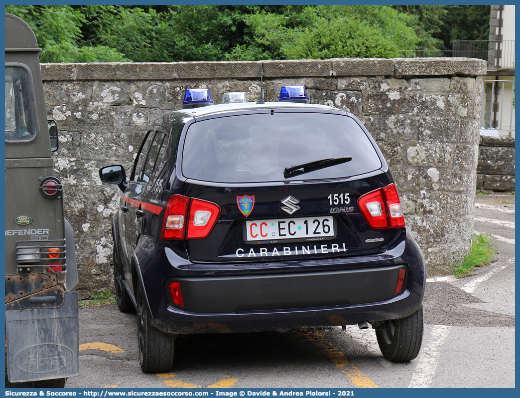 CC EC126
Arma dei Carabinieri
Comando Unità per la Tutela Forestale, 
Ambientale e Agroalimentare
Suzuki Ignis II serie
Parole chiave: CC;C.C.;Arma;dei;Carabinieri;Comando;Unità;per;la;Tutela;Forestale;Ambientale;Agroalimentare;Suzuki;Ignis