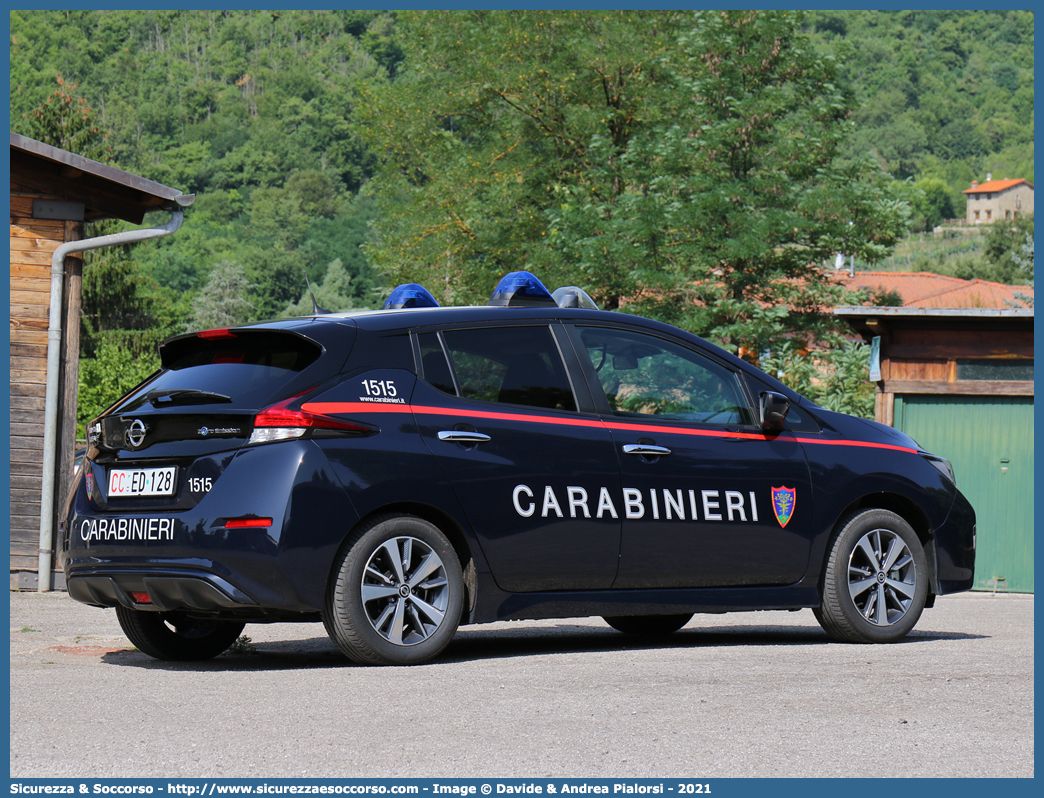 CC ED128
Arma dei Carabinieri
Comando Unità per la Tutela Forestale, 
Ambientale e Agroalimentare
Nissan Leaf II serie
Allestitore Cita Seconda S.r.l.
Parole chiave: CC;C.C.;Arma;dei;Carabinieri;Comando;Unità;per;la;Tutela;Forestale;Ambientale;Agroalimentare;Nissan;Leaf;Cita;Seconda