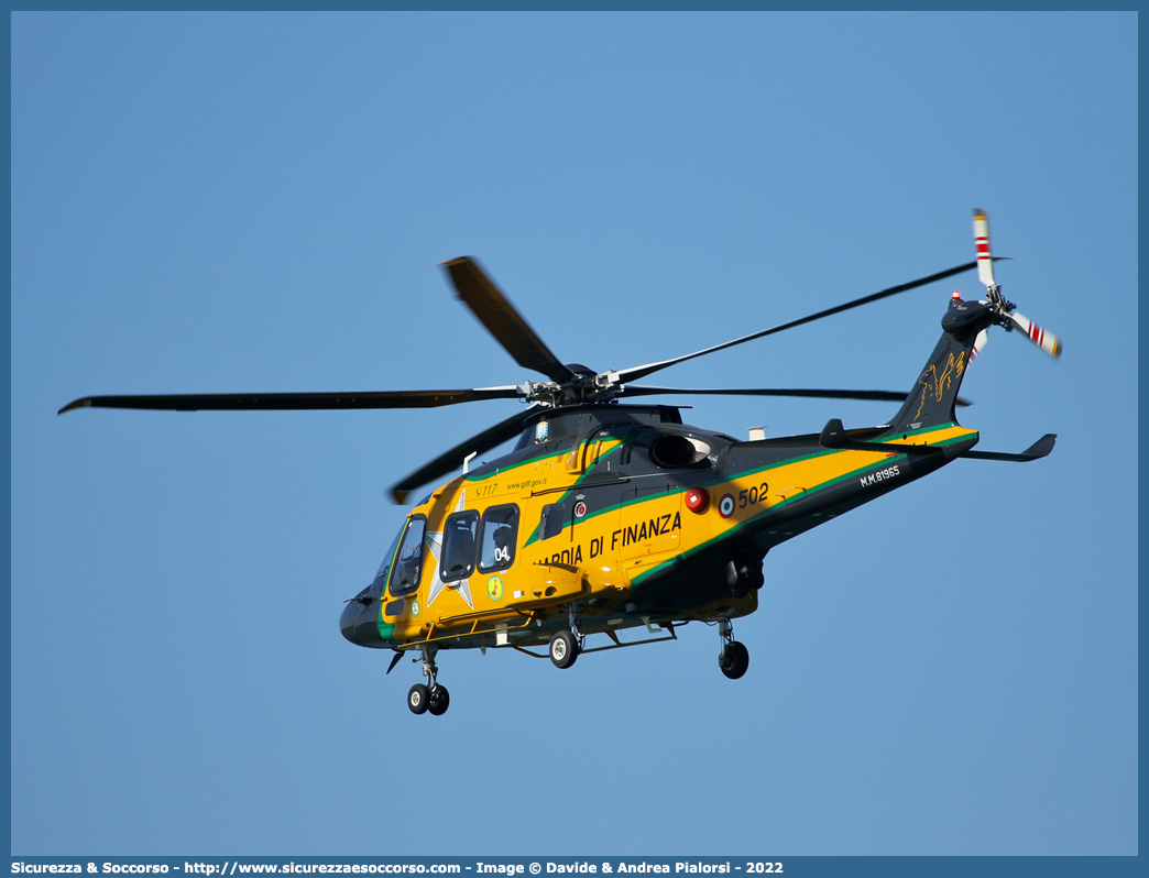 MM81965/ GF 502
Guardia di Finanza
R.O.A.N. Componente Aerea
Leonardo Helicopters UH169A
Parole chiave: GdiF;G.D.F.;GDF;Guardia di Finanza;R.O.A.N.;ROAN;Componente Aerea;Leonardo;Helicopters;Agusta;Westland;AW169;UH169A