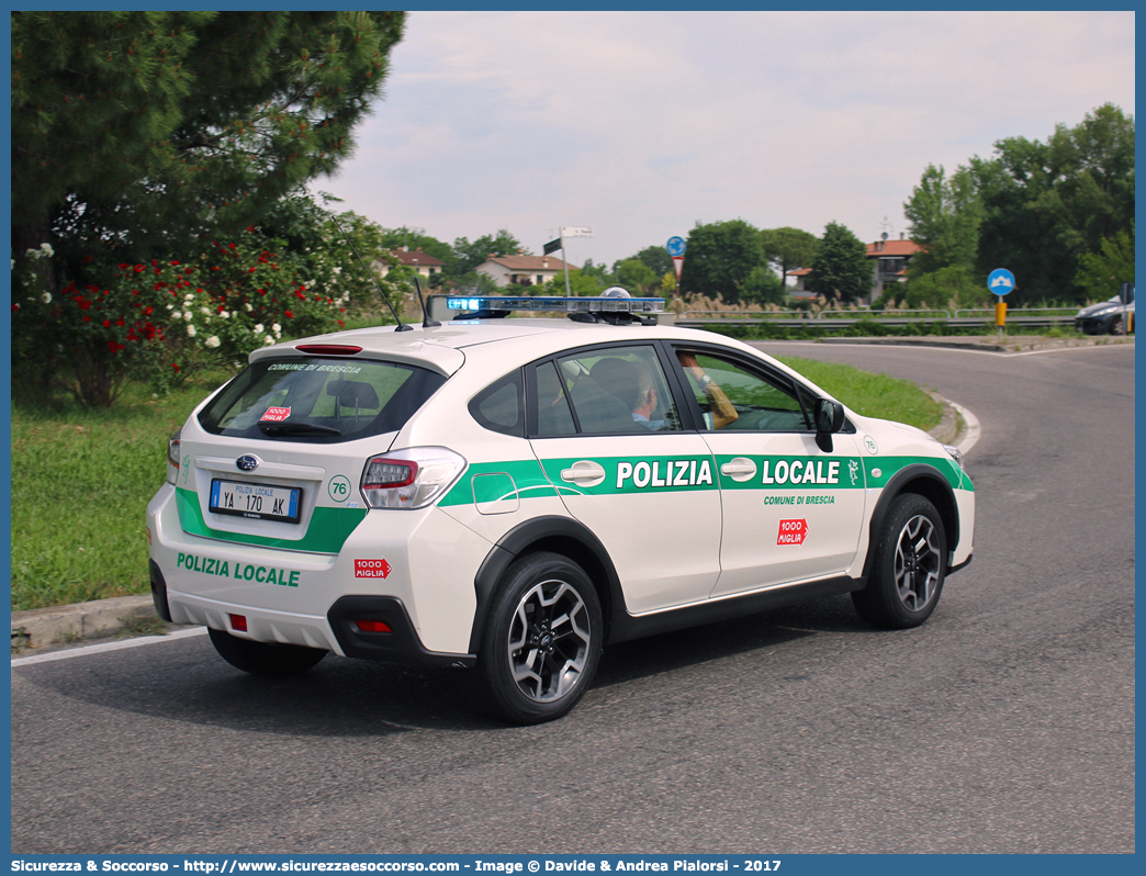 Polizia Locale YA170AK
Polizia Locale
Comune di Brescia
Subaru XV I serie restyling
Parole chiave: PL;P.L.;PM;P.M.;Polizia;Locale;Municipale;Brescia;Subaru;XV