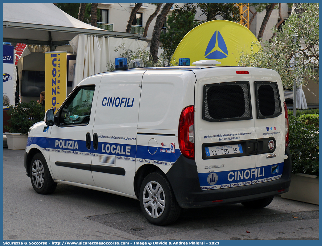 Polizia Locale YA730AF
Polizia Locale
Comune di Riccione
Fiat Doblò II serie restyling
Allestitore Focaccia Group S.r.l.
Parole chiave: Polizia;Locale;Municipale;Riccione;Fiat;Doblò;Focaccia