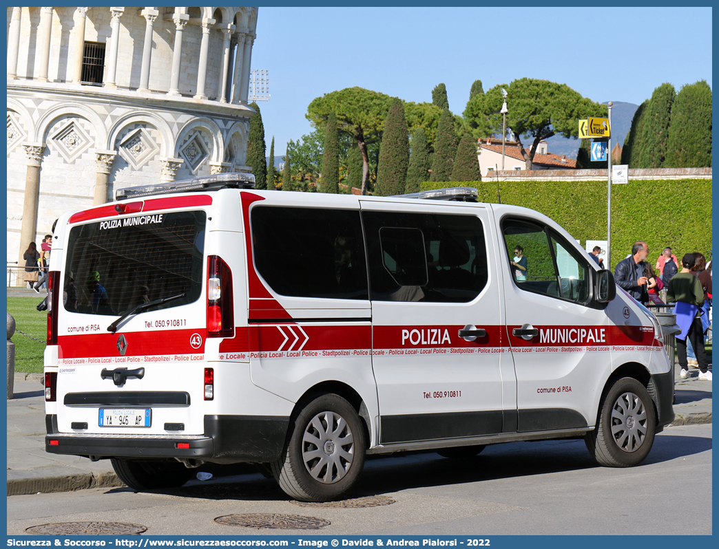 Polizia Locale YA946AP
Polizia Municipale
Comune di Pisa
Renault Trafic IV serie restyling
Parole chiave: PL;P.L.;PM;P.M.;Polizia;Locale;Municipale;Pisa;Renault;Trafic;Bertazzoni