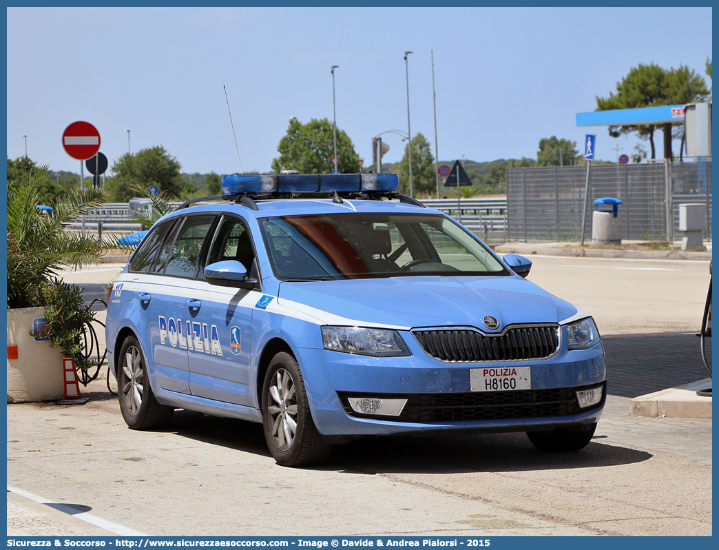 Polizia H8160
Polizia di Stato
Polizia Stradale
Autostrade per l'Italia S.p.A.
Skoda Octavia Wagon IV serie
Allestitore Focaccia Group S.r.l.
(I fornitura)
Parole chiave: Polizia di Stato;Polizia Stradale;Autostrade per Italia S.p.A.;Autostrade S.p.A.;Autostrade;Italia;Skoda;Octavia;Wagon;Station;SW;S.W.;Focaccia