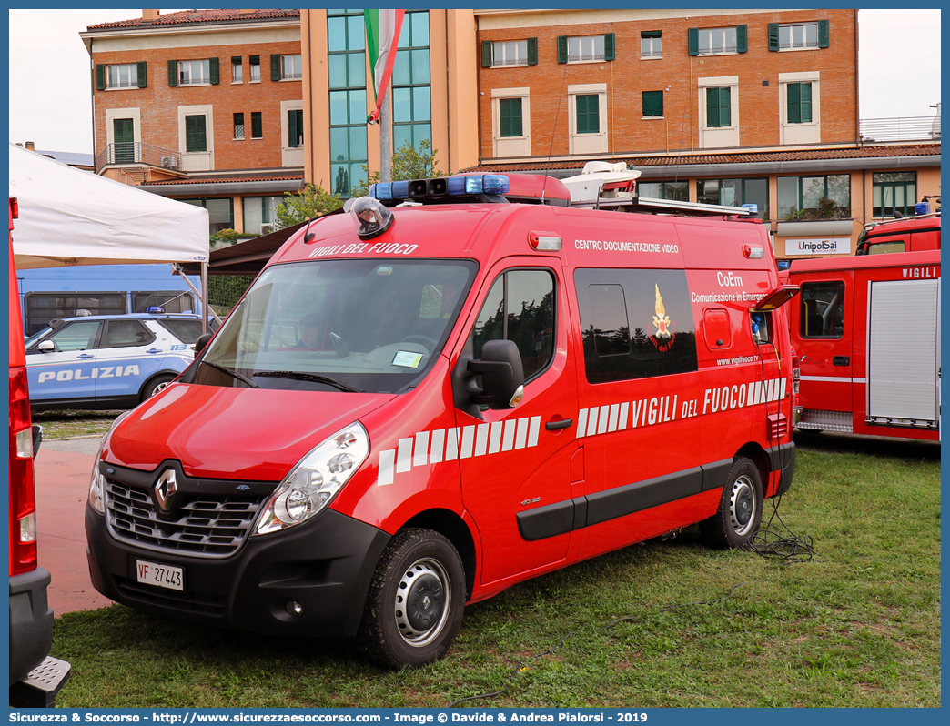 VF 27443
Corpo Nazionale Vigili del Fuoco
Nucleo Videodocumentazione
Renault Master IV serie
Allestitore Autocarrozzeria Roma
Parole chiave: Corpo;Nazionale;Vigili del Fuoco;Vigili;Fuoco;Volkswagen;Renault;Master;Videodocumentazione;Video;Documentazione;Comunicazione