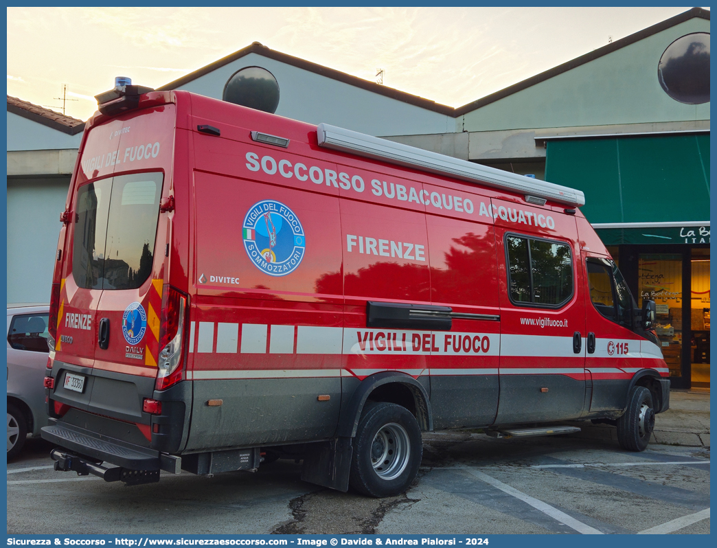 VF 33360
Corpo Nazionale Vigili del Fuoco
Nucleo Soccorso Subacqueo e Acquatico
Iveco Daily 70-170 VI serie restyling
Allestitore DiviTec S.r.l.
Parole chiave: Corpo;Nazionale;Vigili del Fuoco;Vigili;Fuoco;Iveco;Daily;70-170;70 - 170;NSSA;N.S.S.A.;Soccorso;Subacqueo;Acquatico;Sommozzatori;Subacquei