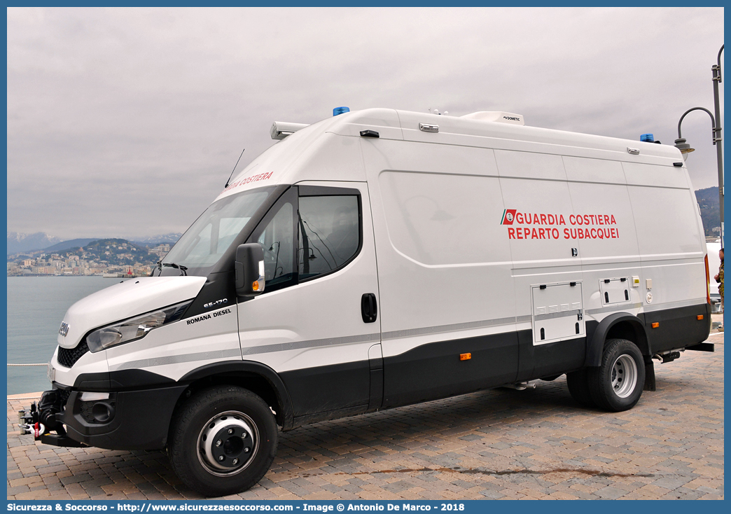 CP 4468
Corpo delle Capitanerie di Porto
Guardia Costiera
Reparti Subacquei
Iveco Daily 65-170 VI serie
Parole chiave: CP;C.P.;GC;G.C.;Guardia;Costiera;Capitaneria;Capitanerie;di;Porto;Reparto;Subacquei;Iveco;Daily;65-170;65;170