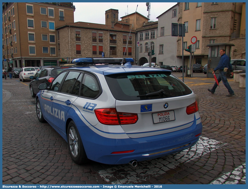 Polizia M1066
Polizia di Stato
Polizia Stradale
Bmw Serie 3 F31 Touring
Allestitore Carrozzeria Marazzi S.r.l.
Parole chiave: PS;P.S.;Polizia;di;Stato;Stradale;Bmw;Serie 3;F31;F 31;Touring;Marazzi