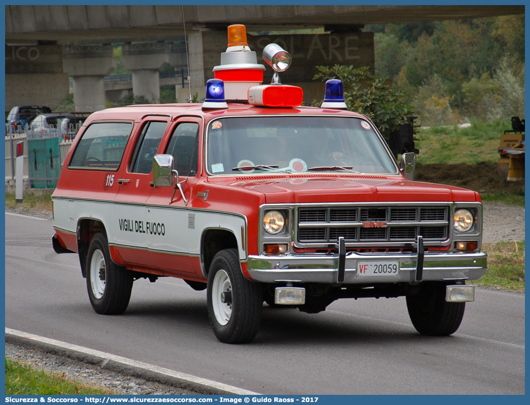 VF 20059
Corpo Nazionale Vigili del Fuoco
GMC Suburban
Parole chiave: VF;V.F.;VVF;V.V.F.;Corpo;Nazionale;Vigili del Fuoco;Vigili;Fuoco;GMC;Suburban