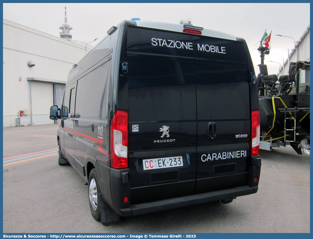 CC EK233
Arma dei Carabinieri
Peugeot Boxer III serie restyling
Allestitore Odone S.r.l.
Parole chiave: CC;C.C.;Arma;Carabinieri;Peugeot;Boxer;Odone