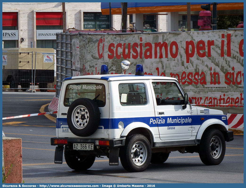 -
Polizia Municipale
Comune di Genova
Suzuki Samurai I serie
Parole chiave: Polizia;Locale;Municipale;Genova;Suzuki;Samurai