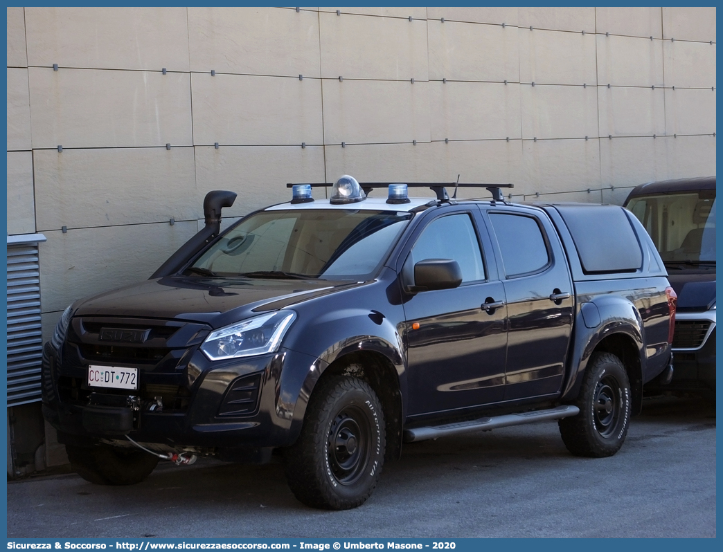 CC DT772
Arma dei Carabinieri
1° Reggimento Carabinieri "Tuscania"
Isuzu D-Max II serie restyling
Parole chiave: CC;C.C.;Arma;dei;Carabinieri;Reggimento;Paracadutisti;Tuscania;Isuzu;DMax;D-Max