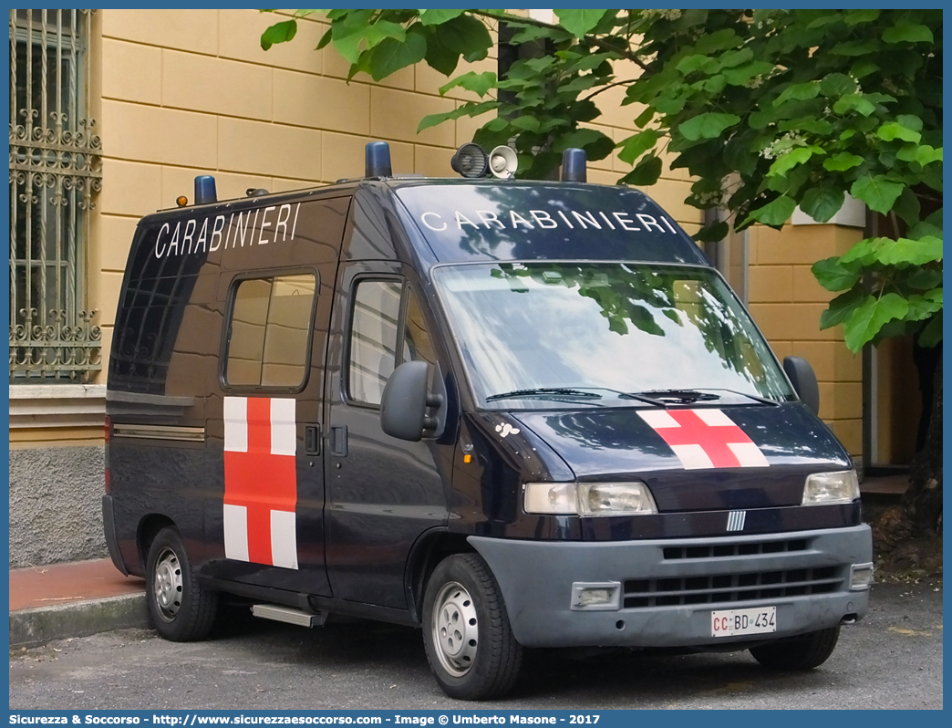 CC BD434
Arma dei Carabinieri
Servizio Sanitario
Fiat Ducato II serie
Parole chiave: CC;C.C.;Arma;dei;Carabinieri;Servizio;Sanitario;Ambulanza;Autoambulanza;Fiat;Ducato