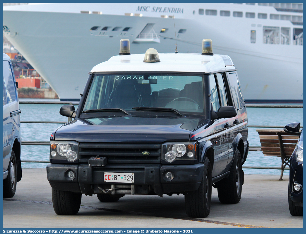 CC BT929
Arma dei Carabinieri
Centro e Nuclei Subacquei
Land Rover Discovery II serie restyling
Parole chiave: Arma dei Carabinieri;Centro e Nuclei Subacquei;Land Rover;Discovery