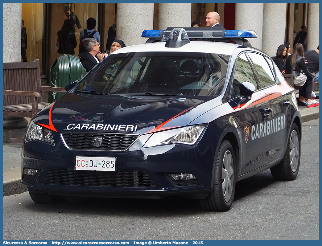 CC DJ285
Arma dei Carabinieri
Seat Leon III serie
Allestitore Nuova Carrozzeria Torinese S.r.l.
Parole chiave: CC;C.C.;Arma;dei;Carabinieri;Radiomobile;Radio;Mobile;Seat;Leon;NCT;Nuova Carrozzeria Torinese