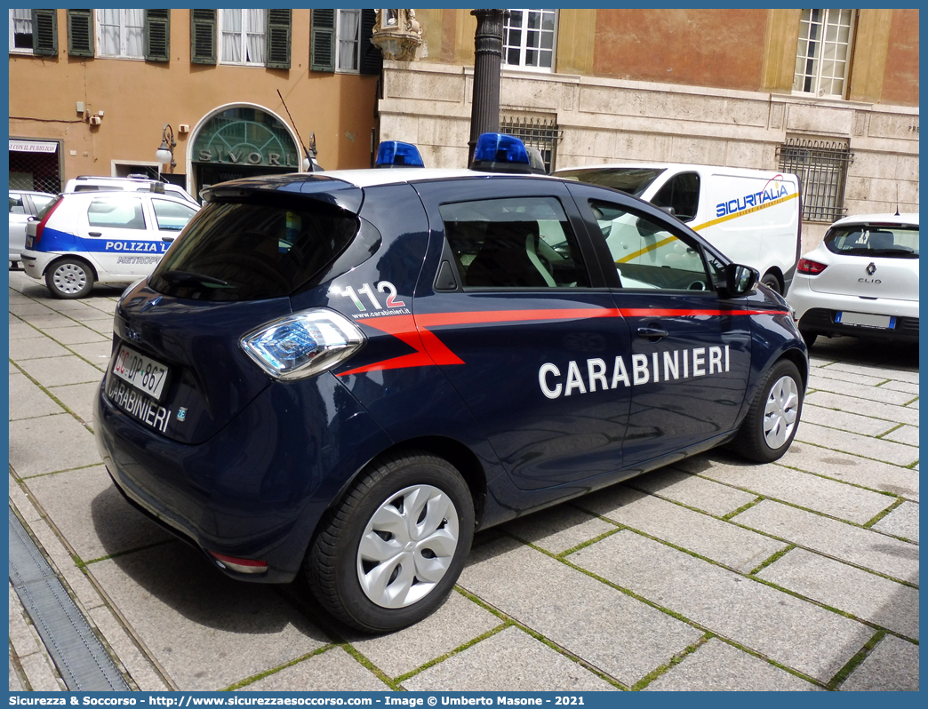 CC DP867
Arma dei Carabinieri
Renault Zoe
Allestitore Focaccia Group S.r.l.
Parole chiave: CC;C.C.;Arma;dei;Carabinieri;Renault;Zoe