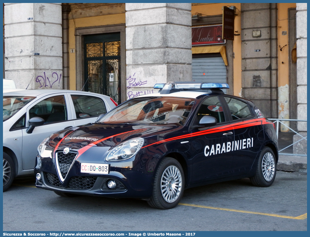 CC DQ803
Arma dei Carabinieri
Alfa Romeo Nuova Giulietta
I serie II restyling
Allestitore Nuova Carrozzeria Torinese S.r.l.
Parole chiave: C.C.;CC;Arma;dei;Carabinieri;Alfa;Romeo;Giulietta;nct;Nuova;Carrozzeria;Torinese