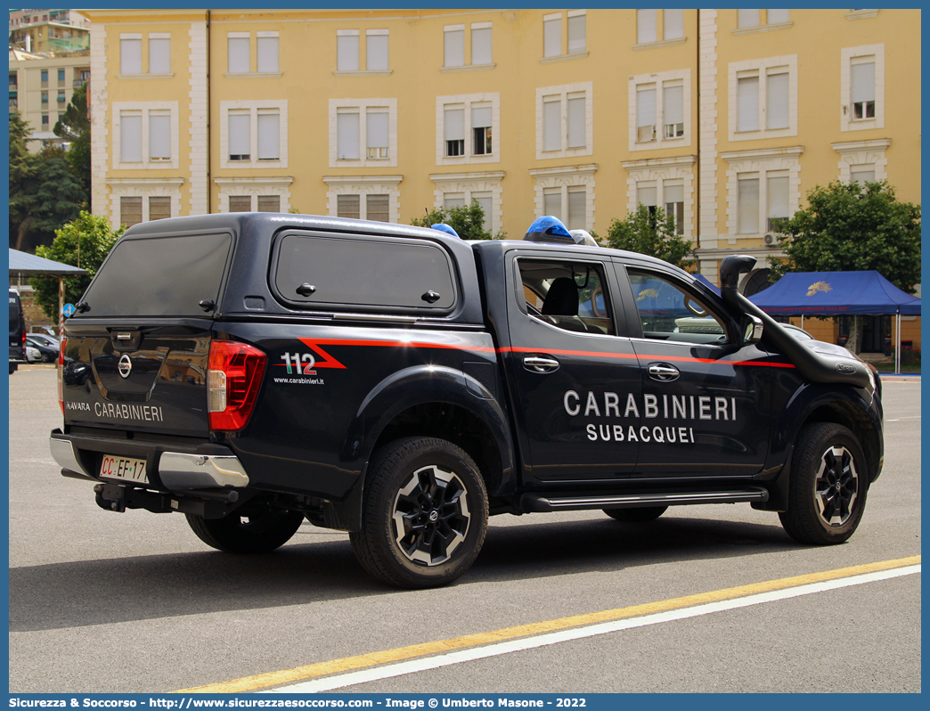 CC EF171
Arma dei Carabinieri
Centro e Nuclei Subacquei
Nissan Navara III serie
Parole chiave: CC;C.C.;Arma;dei;Carabinieri;Centro;Nucleo;Nuclei;Subacquei;Nissan;Navara