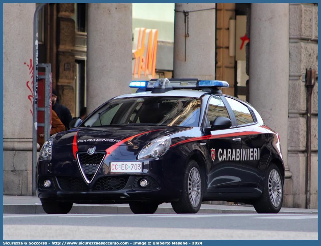 CC EG703
Arma dei Carabinieri
Alfa Romeo Nuova Giulietta
I serie II restyling
Allestitore Nuova Carrozzeria Torinese S.r.l.
(I fornitura)
Parole chiave: CC;C.C.;Arma;dei;Carabinieri;Alfa;Romeo;Nuova;Giulietta;Nuova;Carrozzeria;Torinese;NCT;N.C.T.