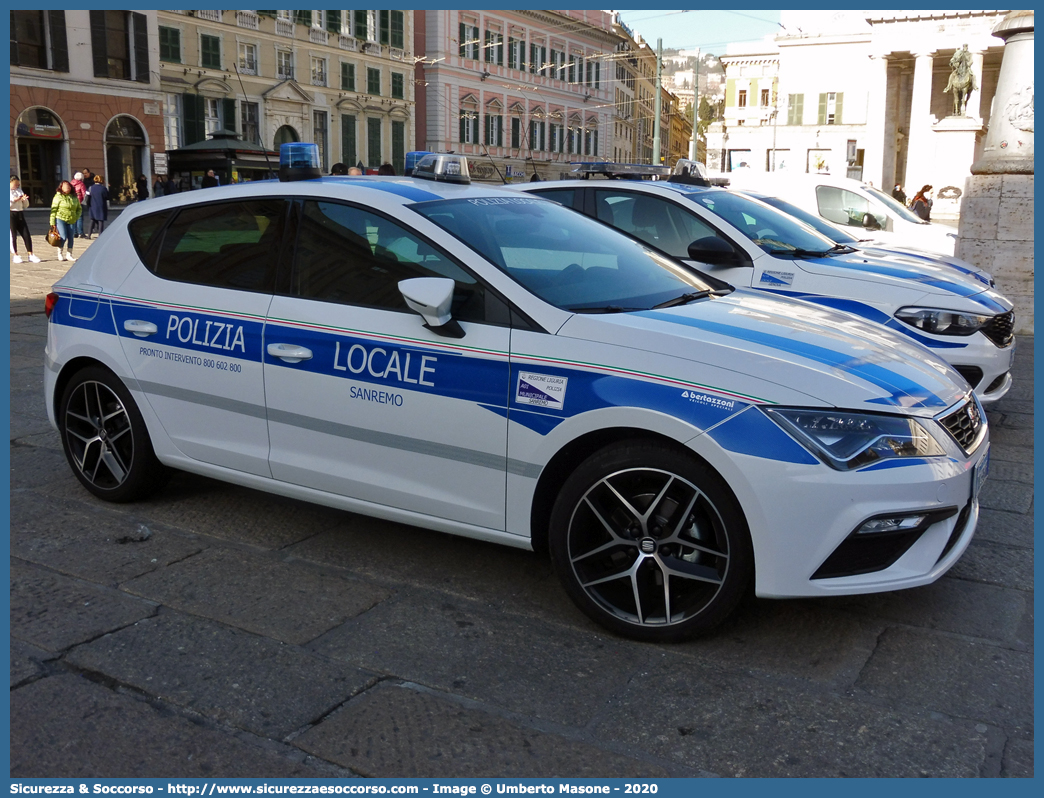 Polizia Locale YA596AP
Polizia Locale
Comune di Sanremo
Seat Leon FR III serie
Allestitore Bertazzoni S.r.l.
Parole chiave: Polizia;Municipale;Locale;Sanremo;Seat;Leon;FR;Bertazzoni